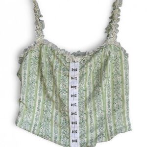 lace trimmed corset tank